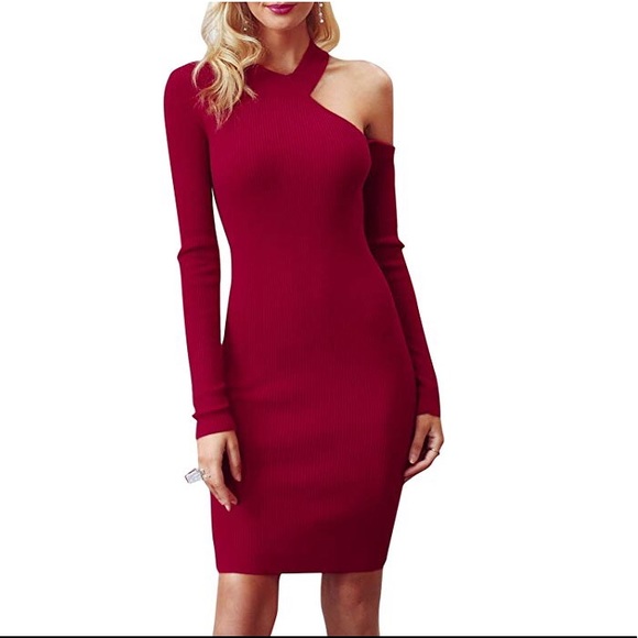 Dresses & Skirts - One shoulder sweater dress